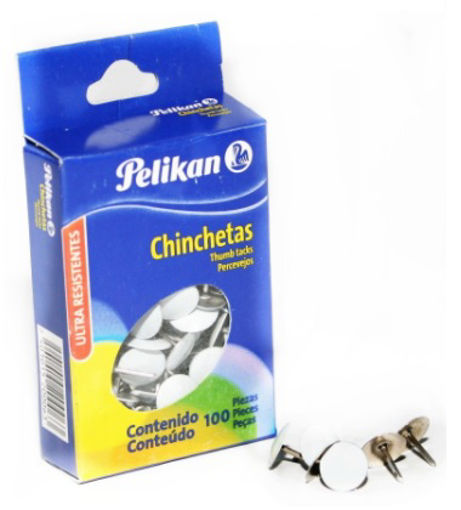 Chinchetas Tachuelas Metálicas Pelikan 100 Piezas Elegir Color - MarchanteMX
