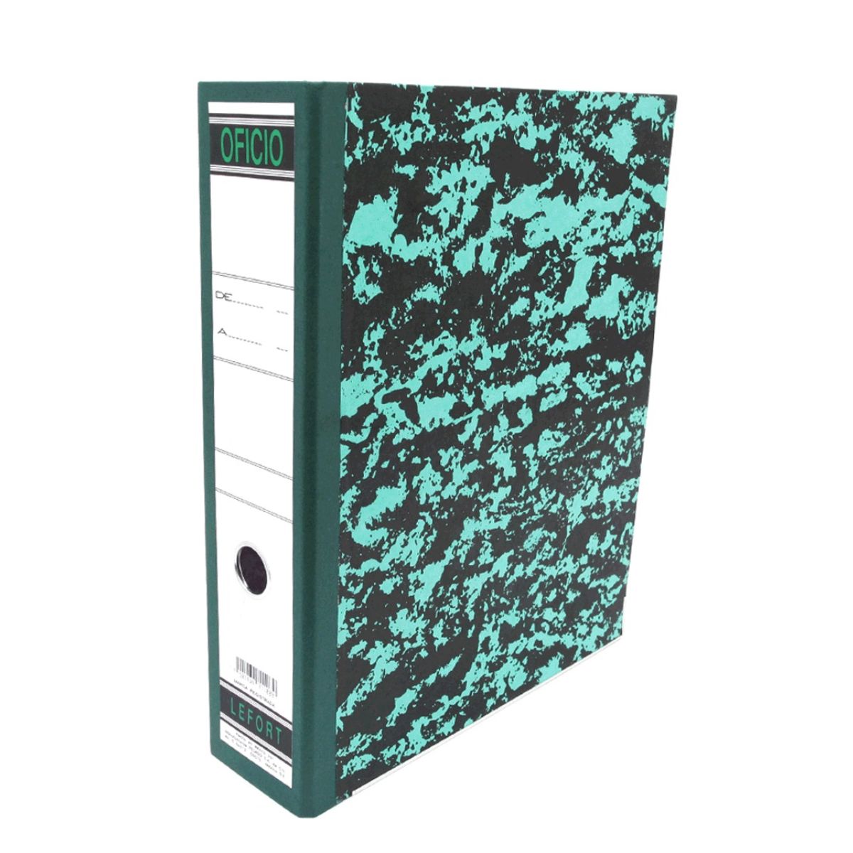 Carpeta Registrador Lefort Tamaño Oficio Verde Marmoleado