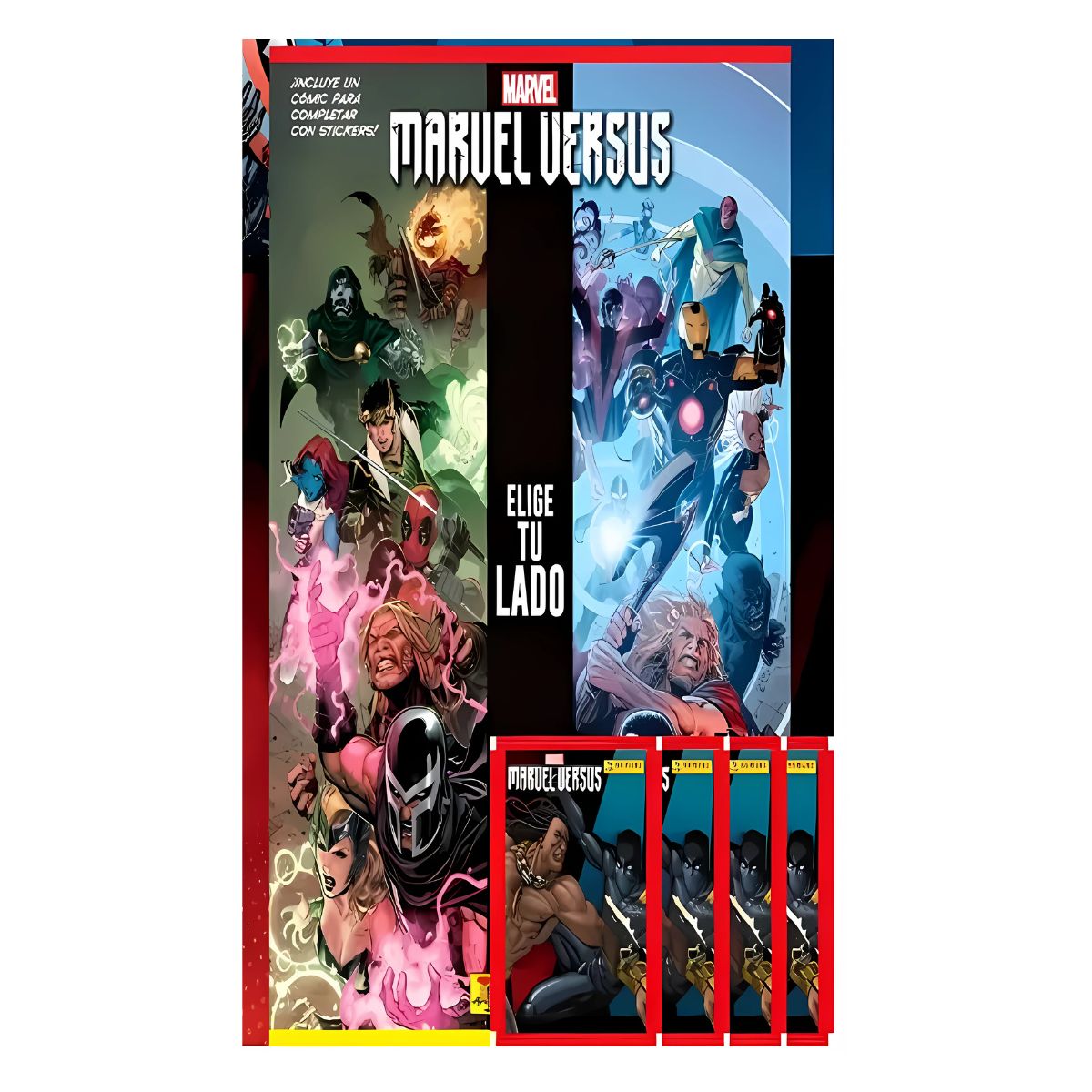 Set Marvel Versus Panini Álbum 4 Sobres Estampas Colección