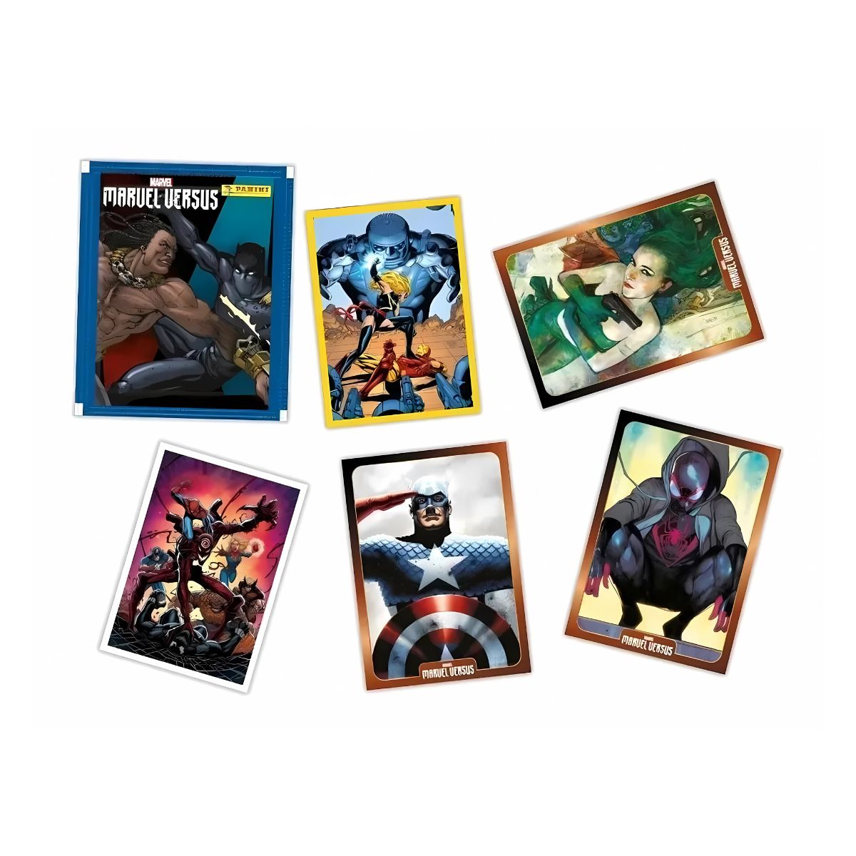 Set Marvel Versus Panini Álbum 4 Sobres Estampas Colección