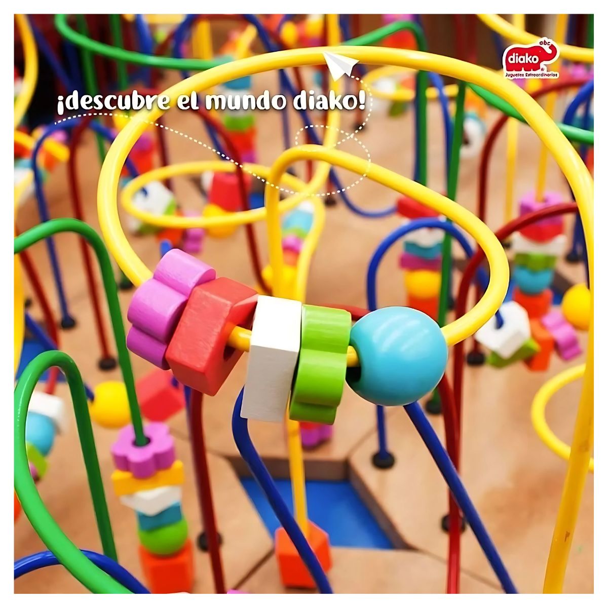 Laberinto Tres Caminos Didactico de Madera Diako Biyu