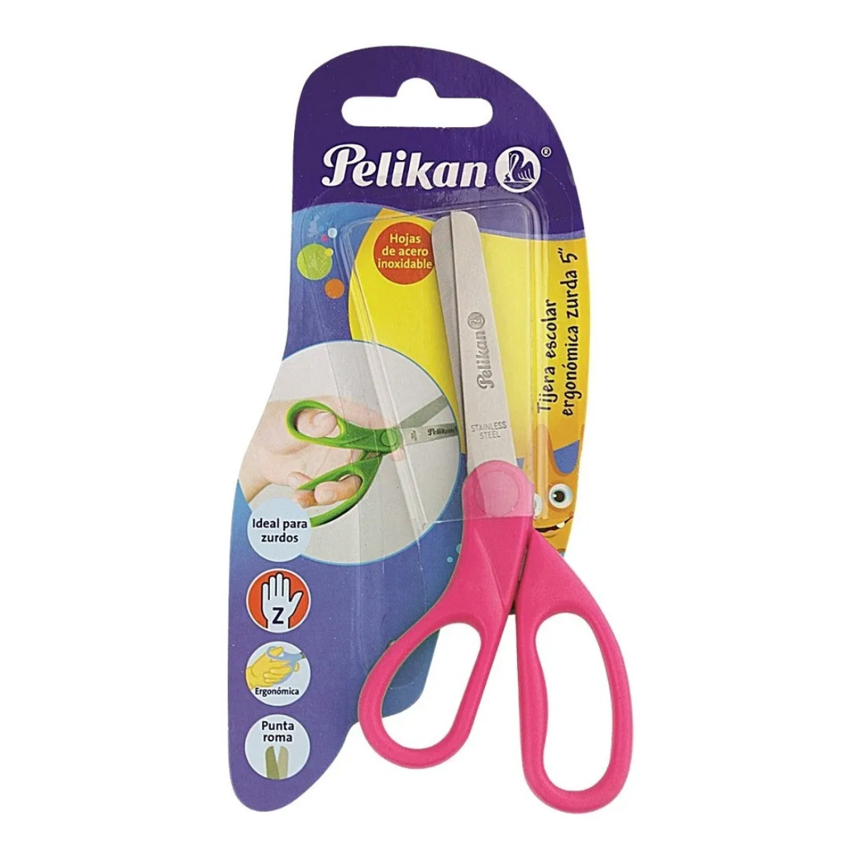 Tijeras Zurda Escolar Ergonómicas Acero Inoxidable Pelikan