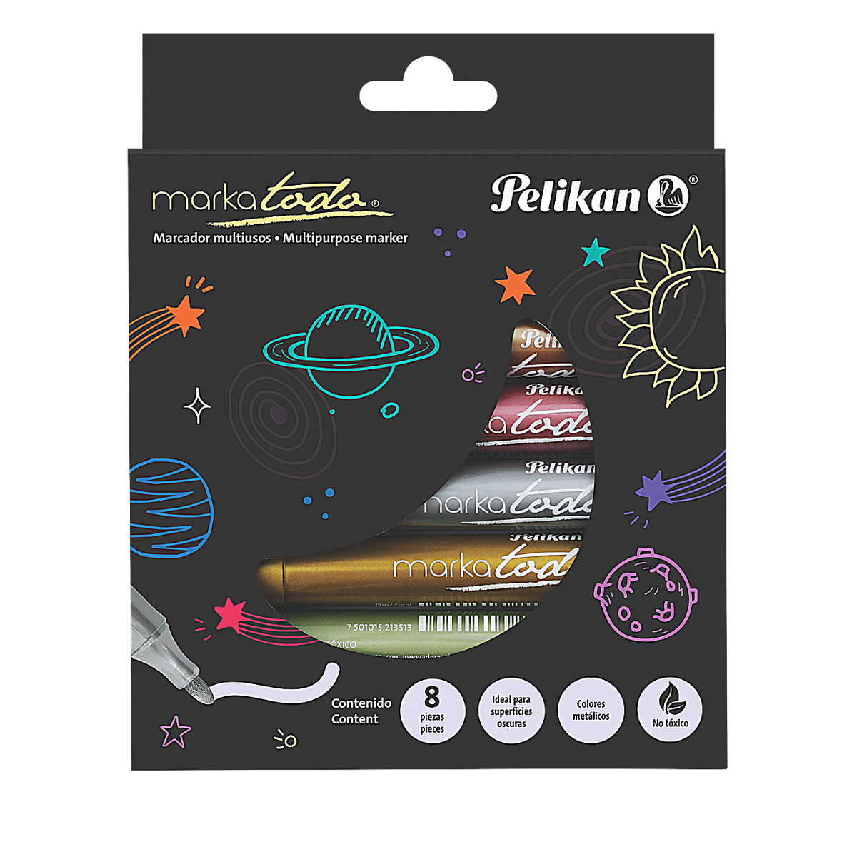 Marcadores de Colores Metálicos Pelikan Markatodo 8 Piezas