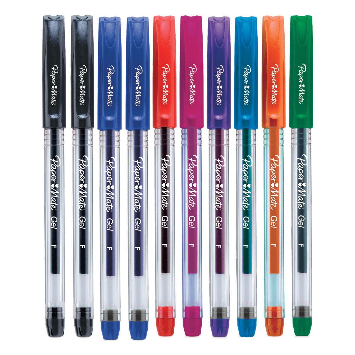 Bolígrafos de Gel Paper Mate Colores Surtidos Kilométrico Punto Fino 10 Piezas