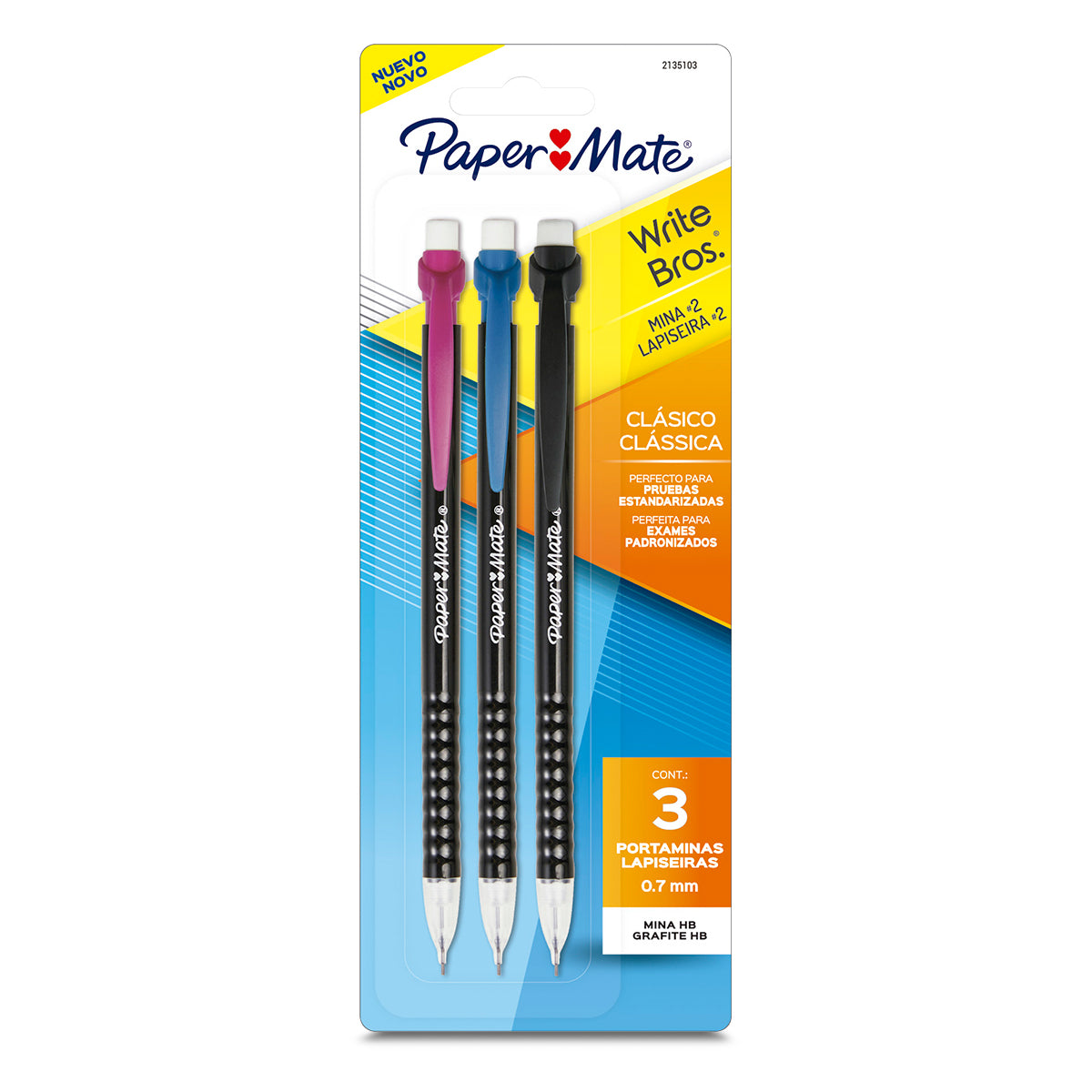 Lapicero Portaminas Paper Mate 0.7 Mm 3 Piezas