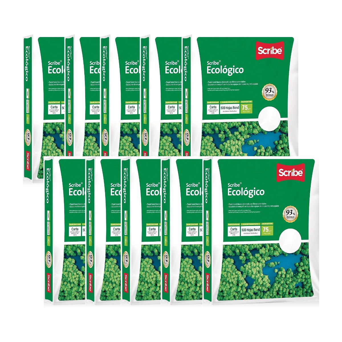 Caja con 5000 Hojas Papel Fotobond Ecológico Scribe Blanco Carta Impresión