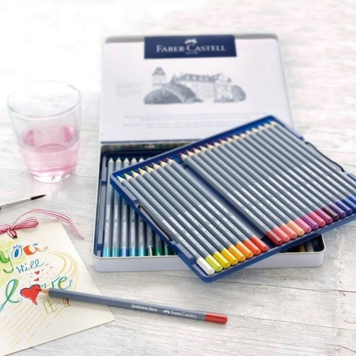 Lápices de Colores Acuarelables Faber Castell Profesional Goldfaber Aqua 24 Pz - MarchanteMX