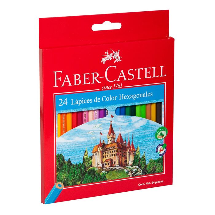Lápices de Colores Faber Castell Profesional Hexagonal 24 Pz - MarchanteMX