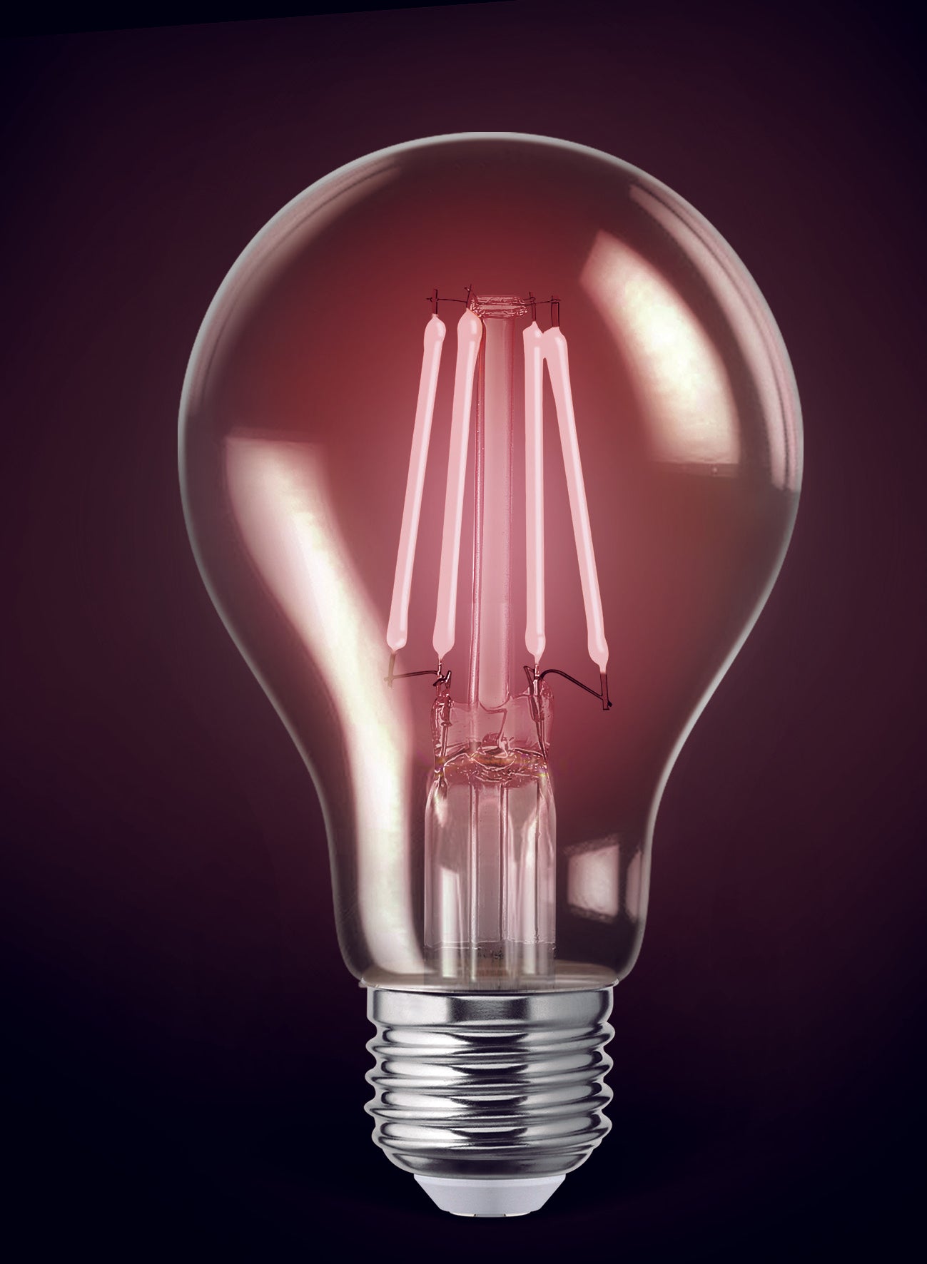 Foco LED Aksi Filamento A19 Rojo 4W