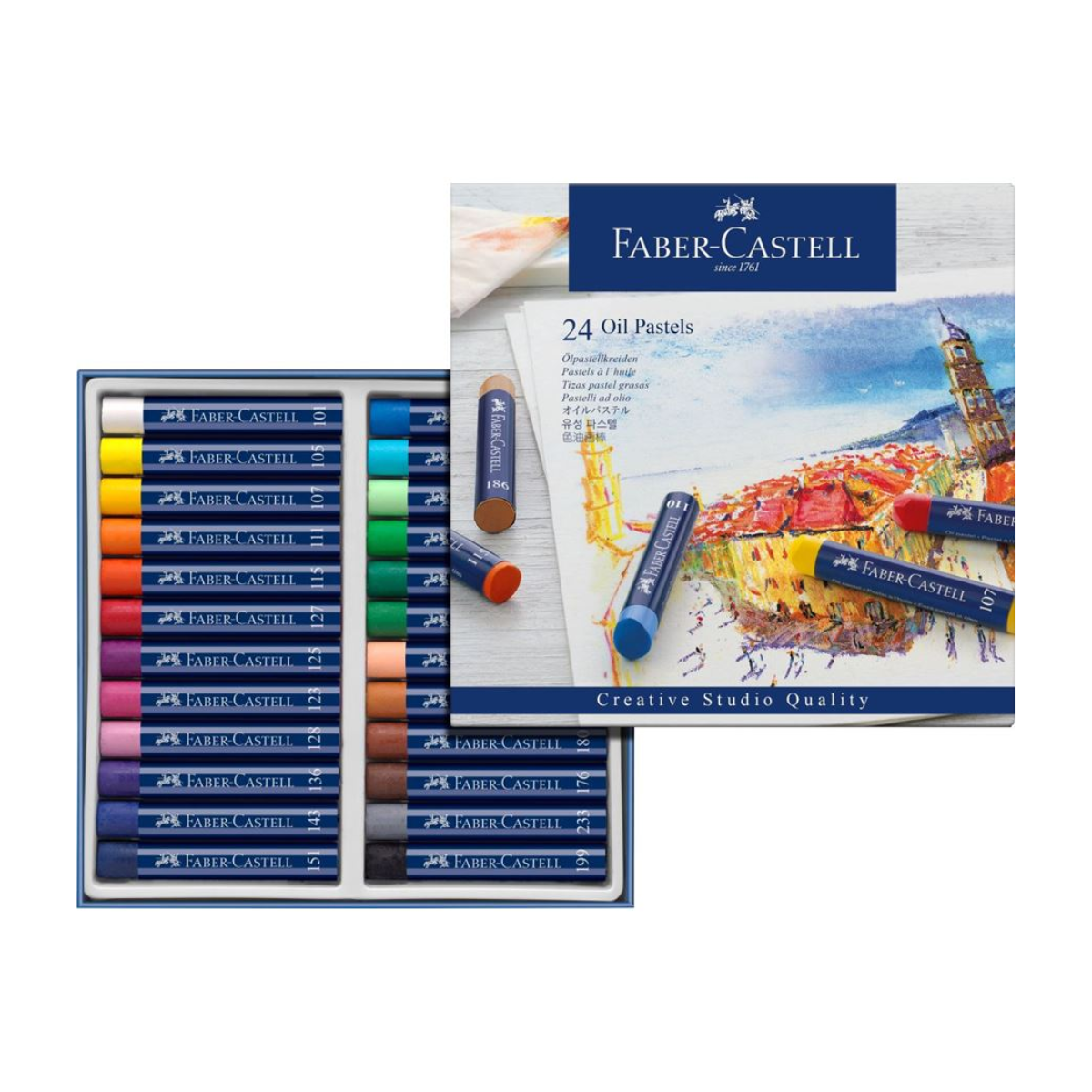 Gises Pasteles Grasos Cremosos Faber Castell 24 Pz - MarchanteMX