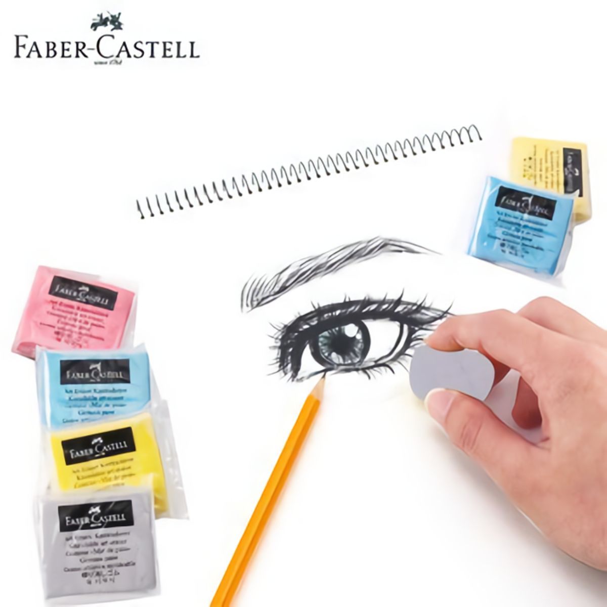 Kit 3 Gomas Moldeables Borrador Arte Dibujo Faber Castell - MarchanteMX