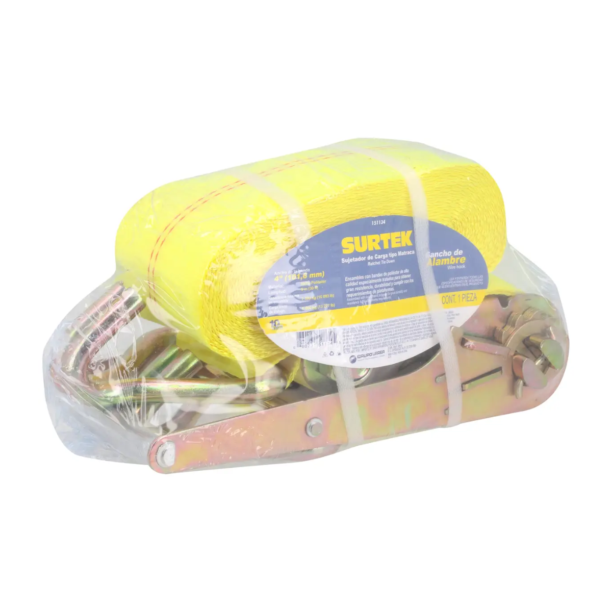Sujetador Matraca Surtek Gancho Tipo j 4" x 9m