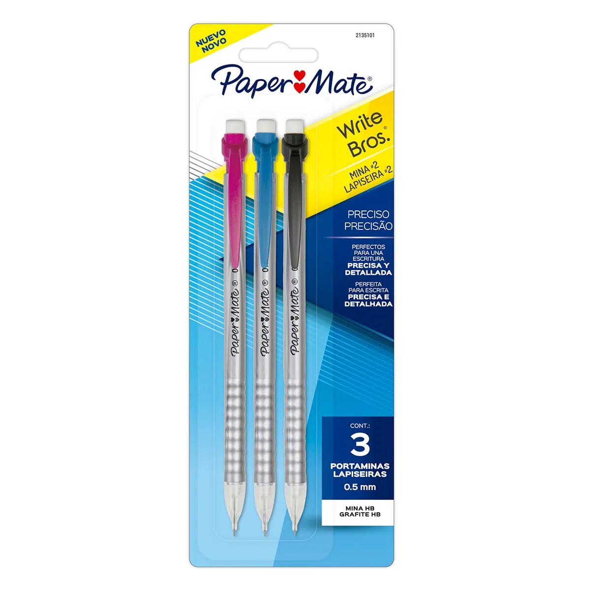 Lapicero Portaminas Grafito Paper Mate Blíster 0.5 Mm 3 Piezas