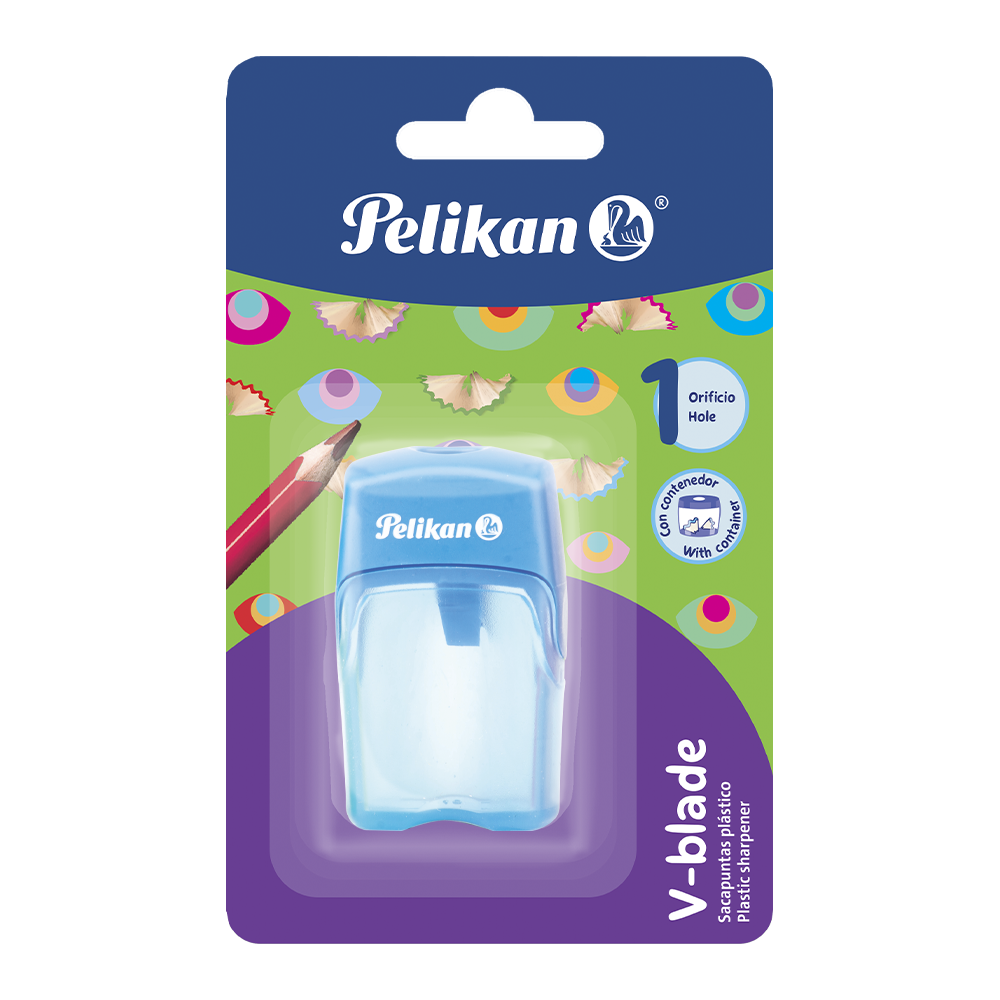 Sacapuntas de Plástico Pelikan Depósito 1 Orificio Elegir Color - MarchanteMX
