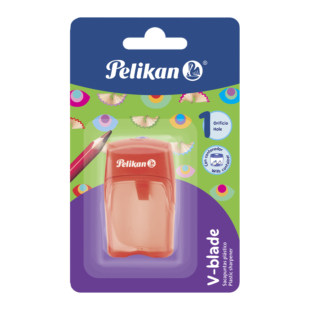 Sacapuntas de Plástico Pelikan Depósito 1 Orificio Elegir Color - MarchanteMX
