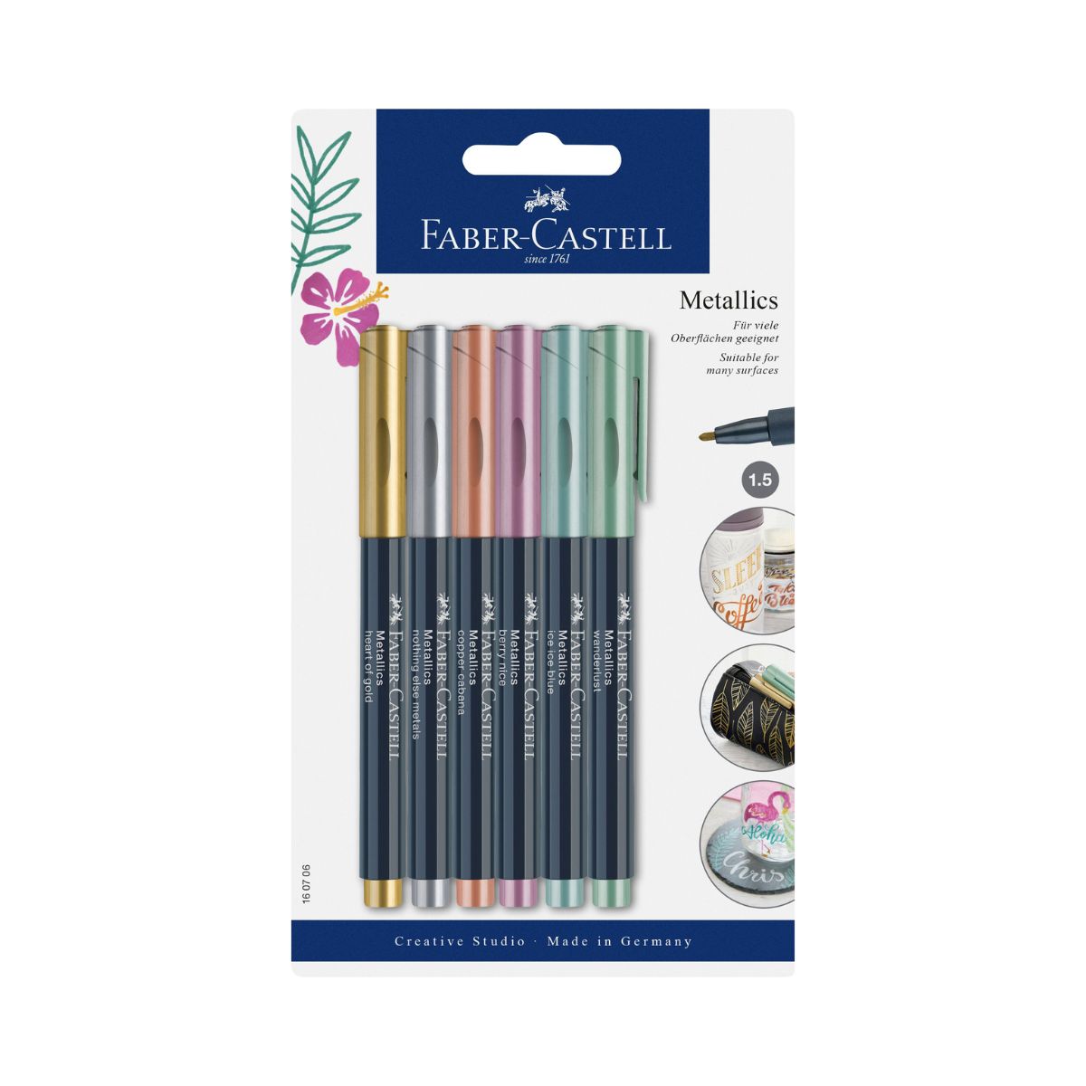 Marcadores Metalicos Faber Castell Punto Fino 6 Pz - MarchanteMX