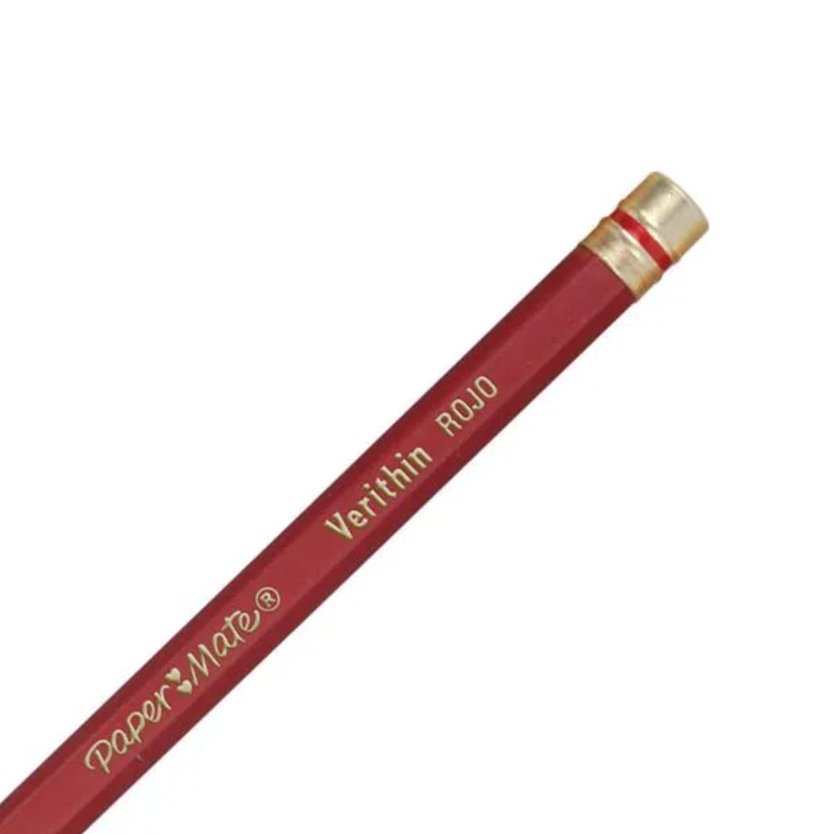 Lápiz Checador Verithin Rojo Carmín Paper Mate Hexagonal 12 Piezas