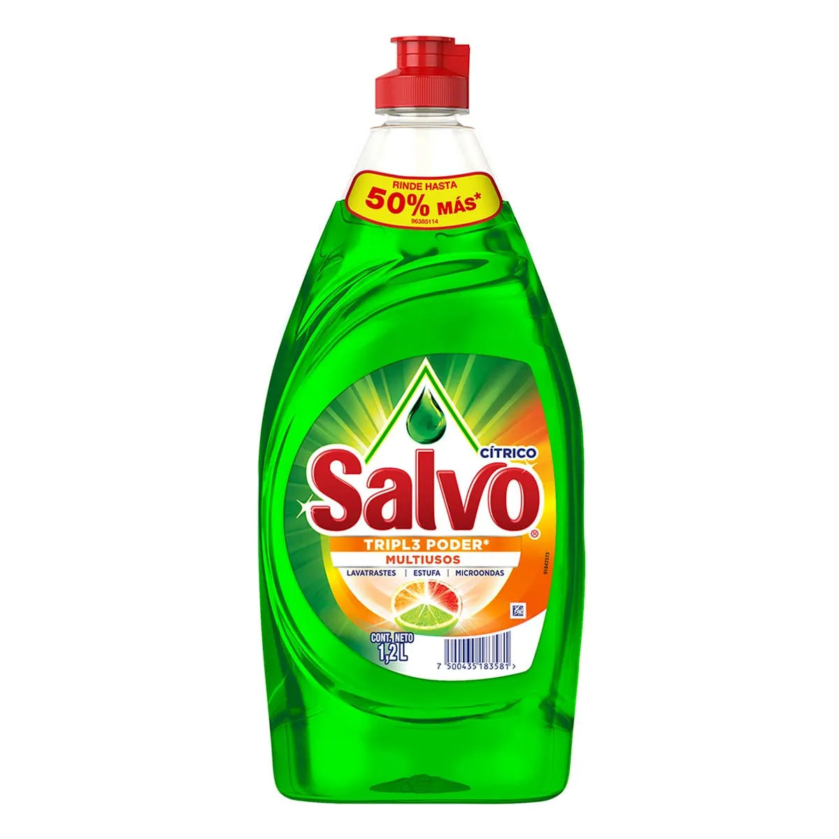 3 Pz Detergente Trastes Salvo Líquido Limón 1,200ml
