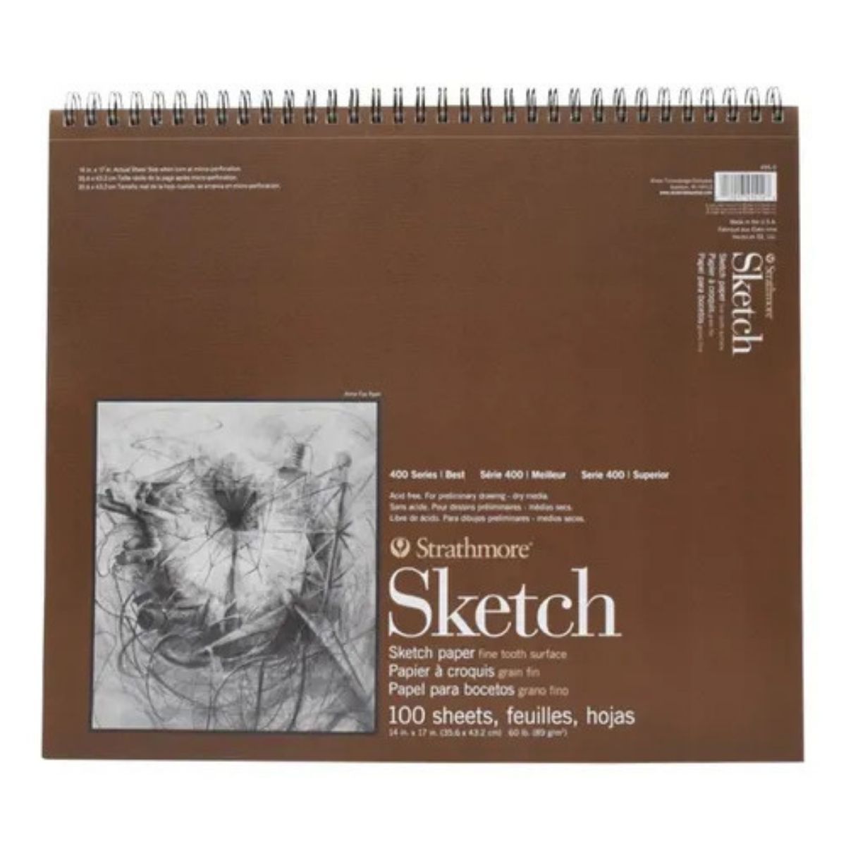 Block Cuaderno Dibujo Bocetos Strathmore Serie 400 35.5x43cm 100 Hojas
