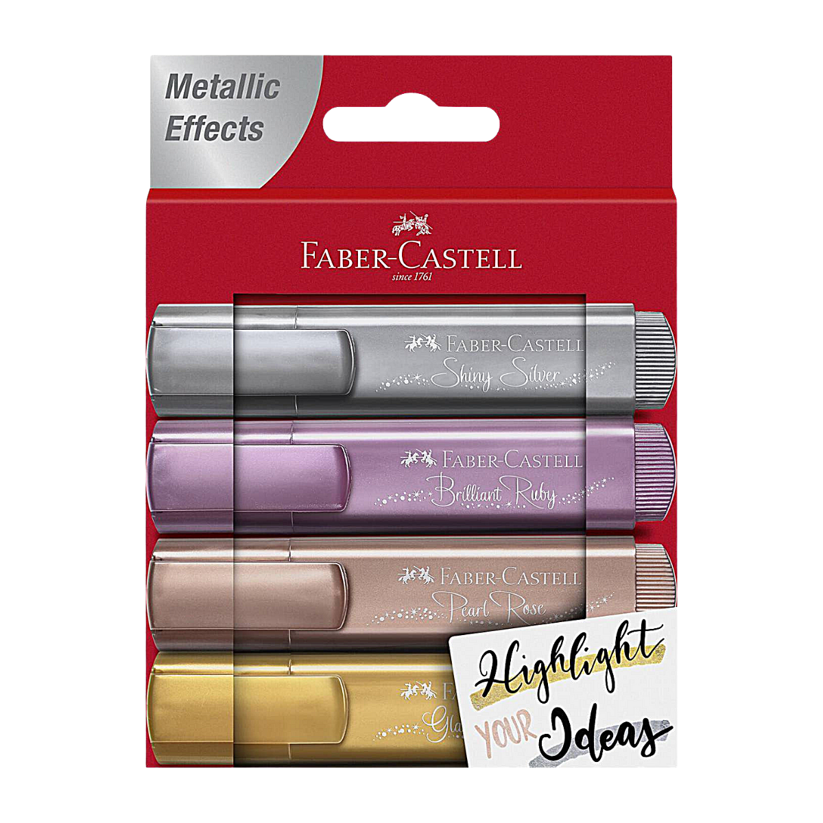 Marcador Efecto Metalico Faber Castell 4 Pz - MarchanteMX