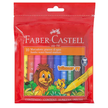 Plumones Gruesos Lavables Faber Castell Winner 10 Pz - MarchanteMX