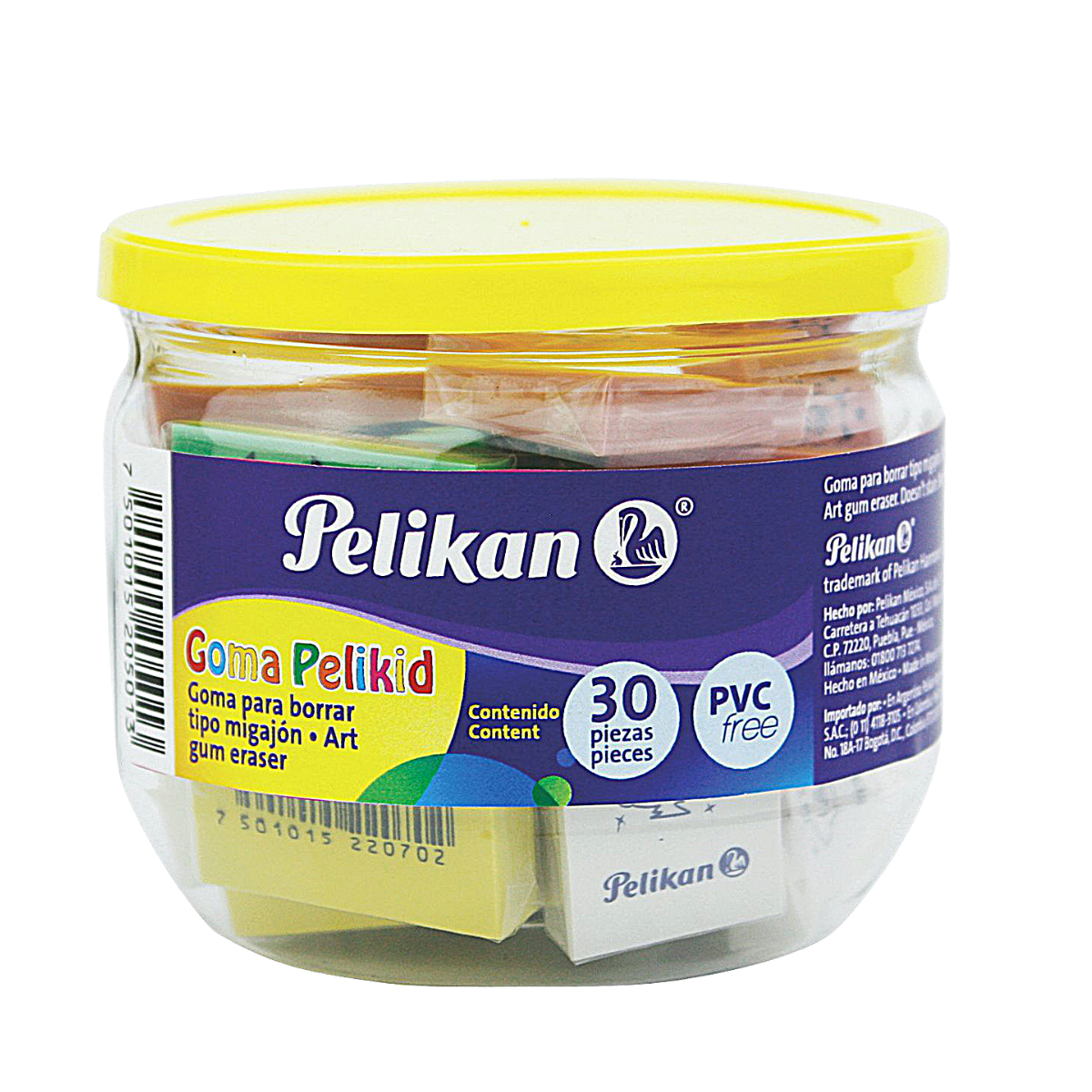 Bote de Borradores Gomas Migajon Pelikan Colores Niños 30 Piezas