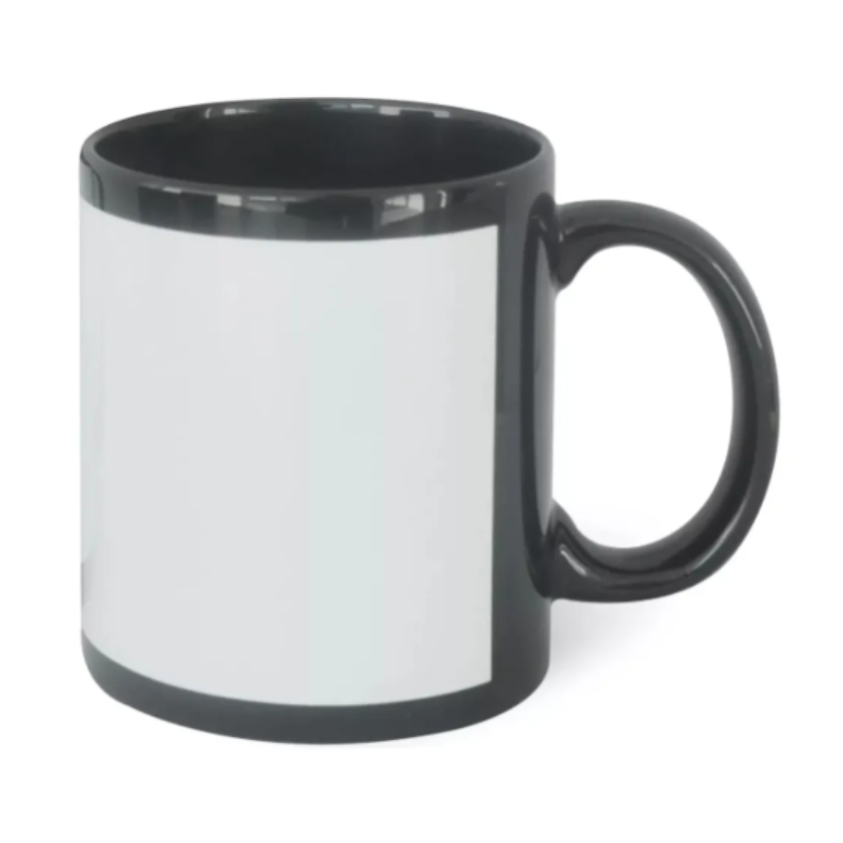 12 Pz Taza Negra Ventana Blanca 11 Oz Color Make Sublimar