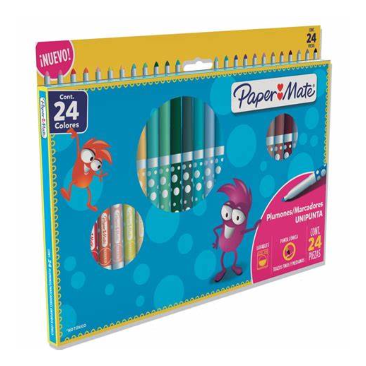 Plumones Marcadores de Colores Paper Mate Pincelin 24 Piezas