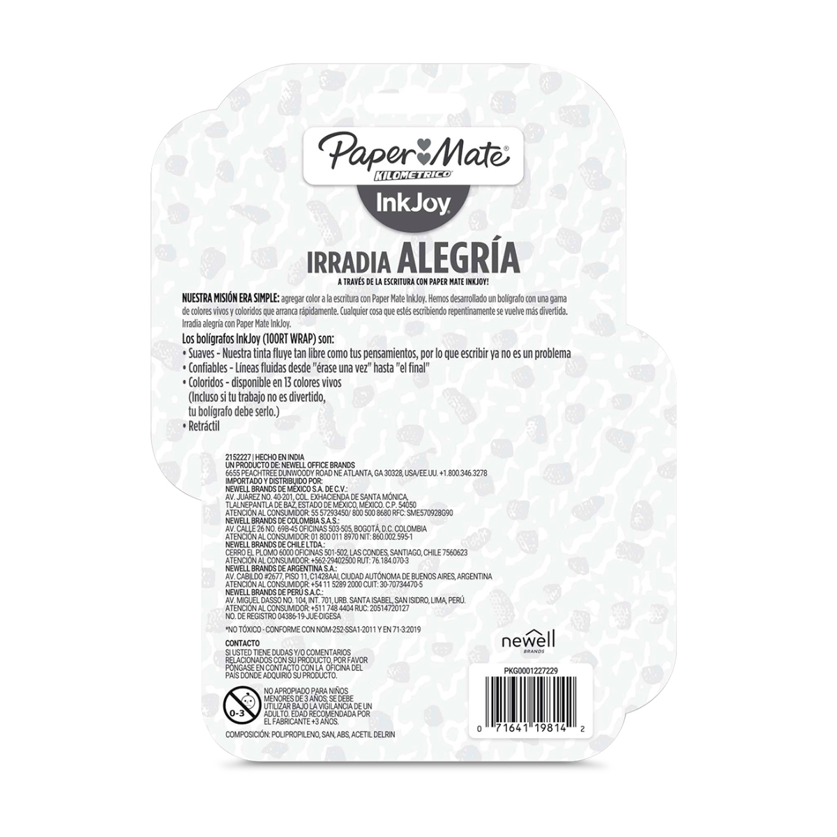Plumas de Colores Retráctiles Paper Mate Vintage Punto Medio 8 Piezas
