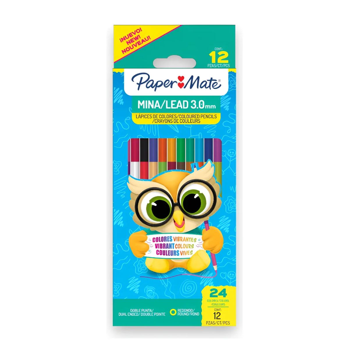 Lapices Colores Paper Mate Doble Punta 12 Pz X 24 Colores Colores Surtidos