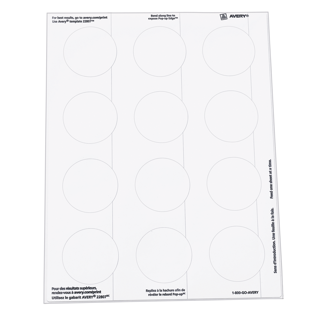 Etiqueta Redonda 5,1cm De Diámetro Avery 22807 (120 Etiq.) Color Blanco