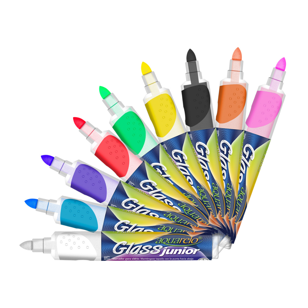 Marcadores Azor Vidrio Cristal Aquarelo Glass 8 Piezas