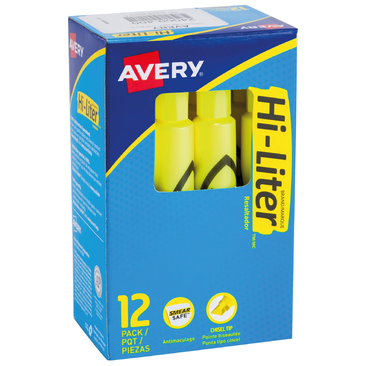 12 Marcatextos Plumon Resaltdor Avery Neon Fluorescentes - MarchanteMX