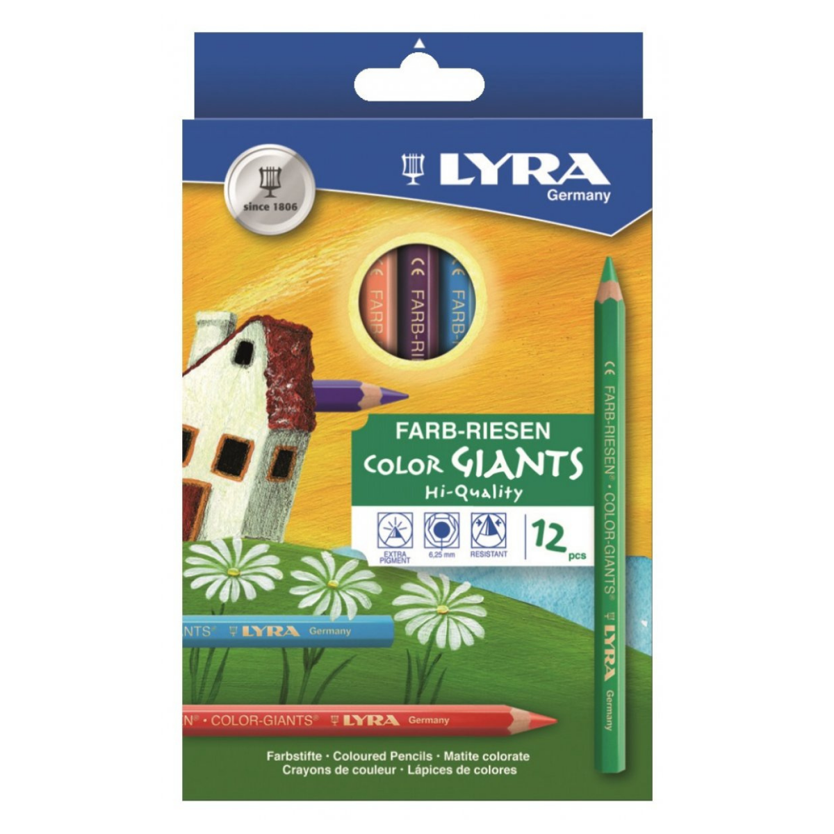 Lápices Colores Hexagonales Gigantes Lyra Farb Riesen Set 12 Piezas