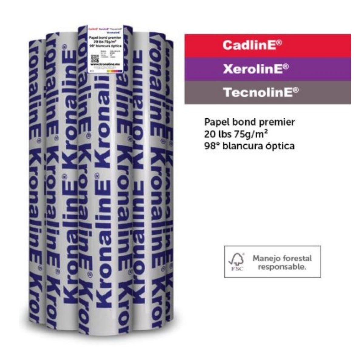 5 Rollos Papel Bond Premier Kronaline Bp406 Plotter Planos