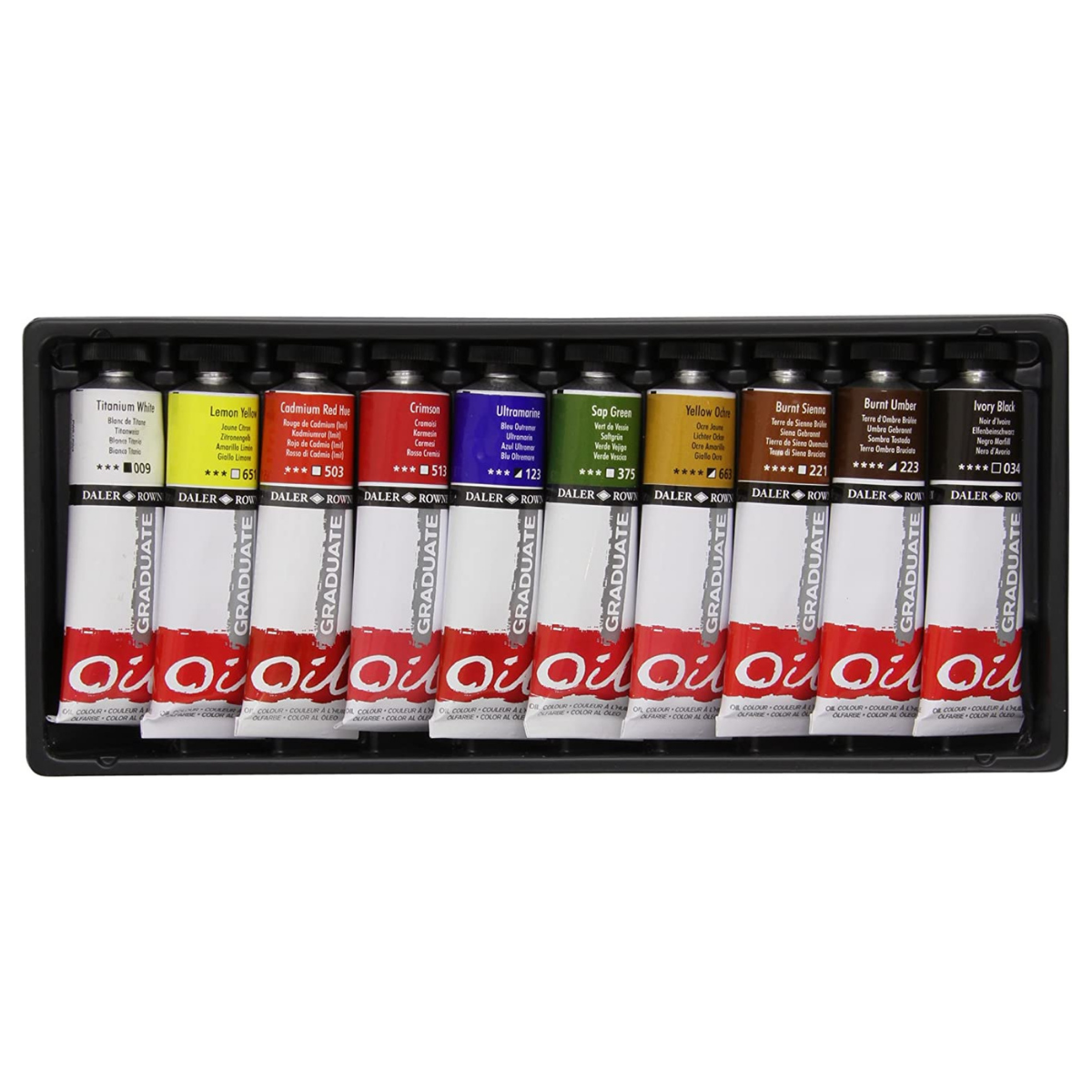 Set 10 Pinturas Al Óleo Tubo Graduate Oil Daler Rowney 38ml