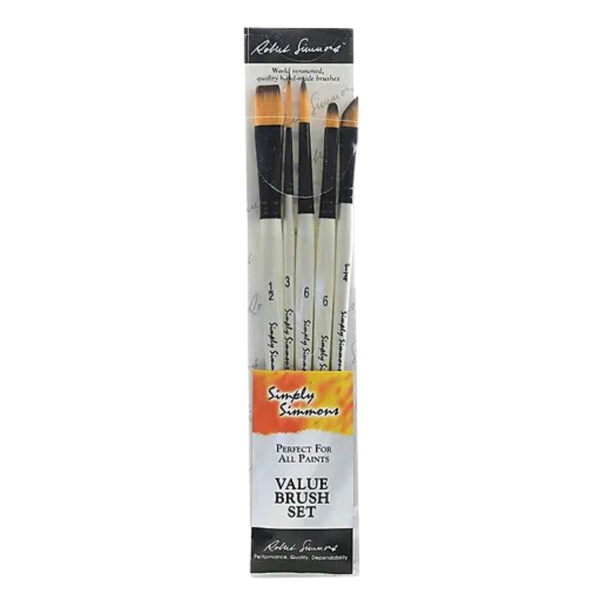 Pinceles Daler Rowney Simply Simmons Acuarela Acrílico Set 5 Piezas