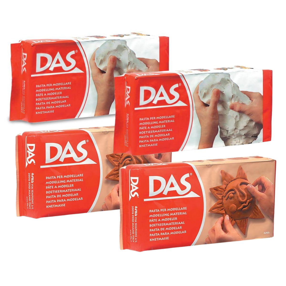 2 Pasta Blanca Y 2 Pasta Terracota Das 500gr C/u