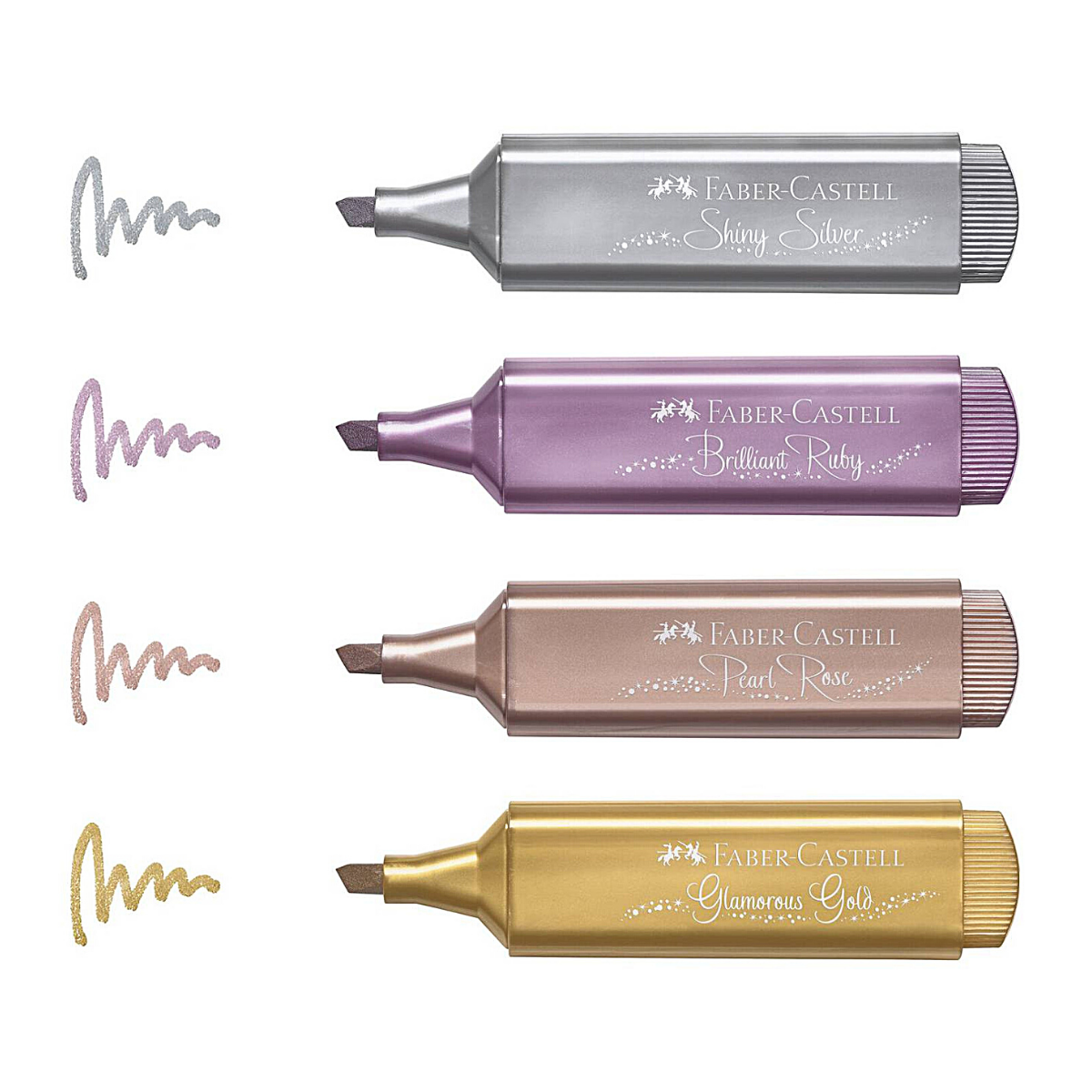 Marcador Efecto Metalico Faber Castell 4 Pz - MarchanteMX