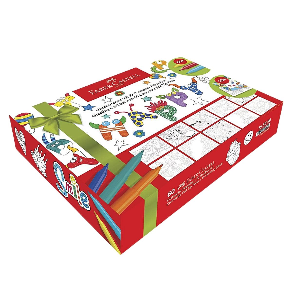Rotuladores Faber Castell 60 Pz y 10 Tarjetas Felicitación - MarchanteMX