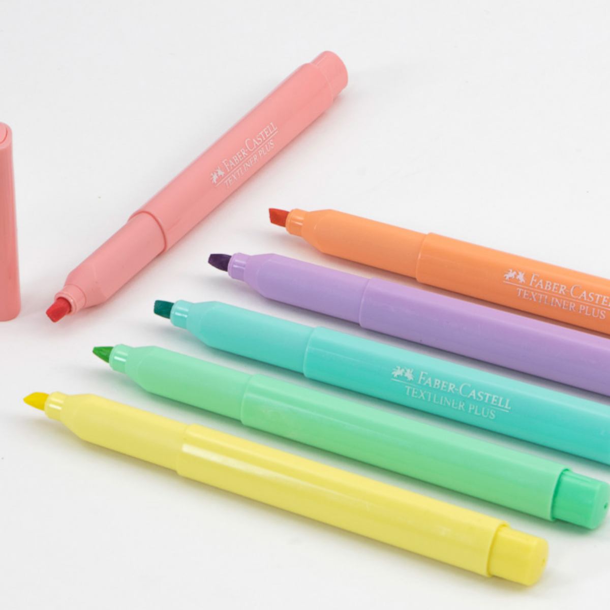 Marcatextos Pastel Delgado Faber Castell Textiliner Plus 6 Pz - MarchanteMX