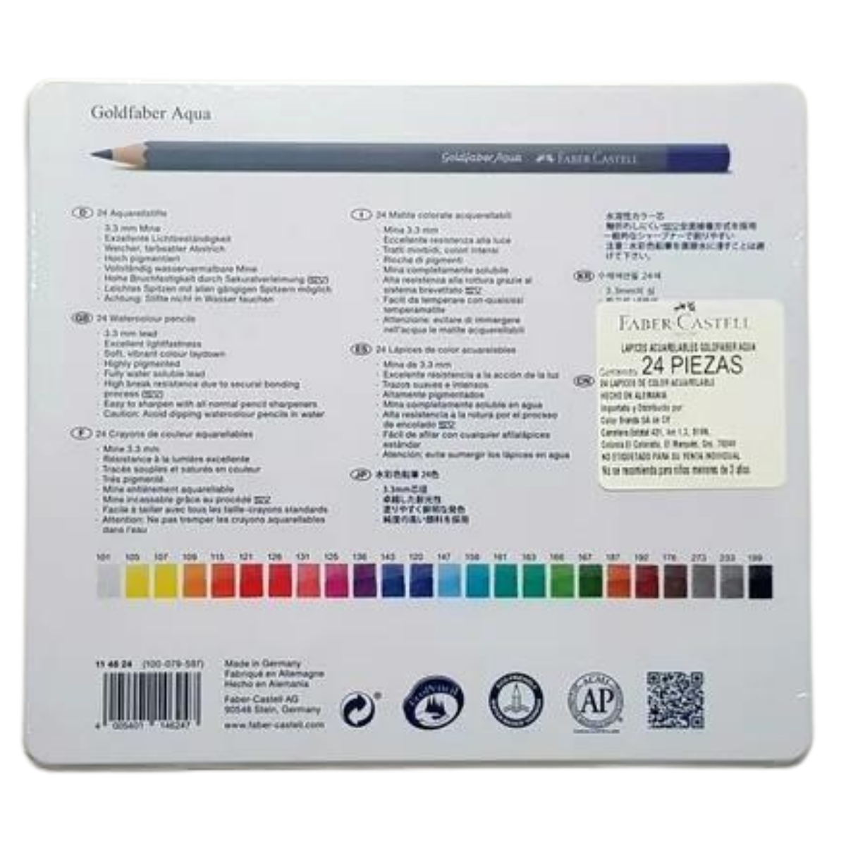 Lápices de Colores Acuarelables Faber Castell Profesional Goldfaber Aqua 24 Pz - MarchanteMX