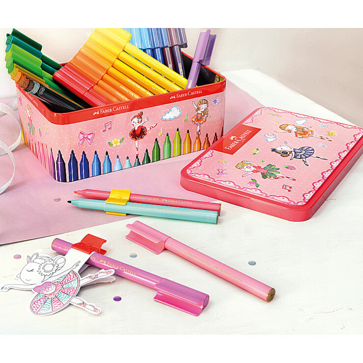Plumones Faber Castell con Estuche Bailarina 25 Pz - MarchanteMX