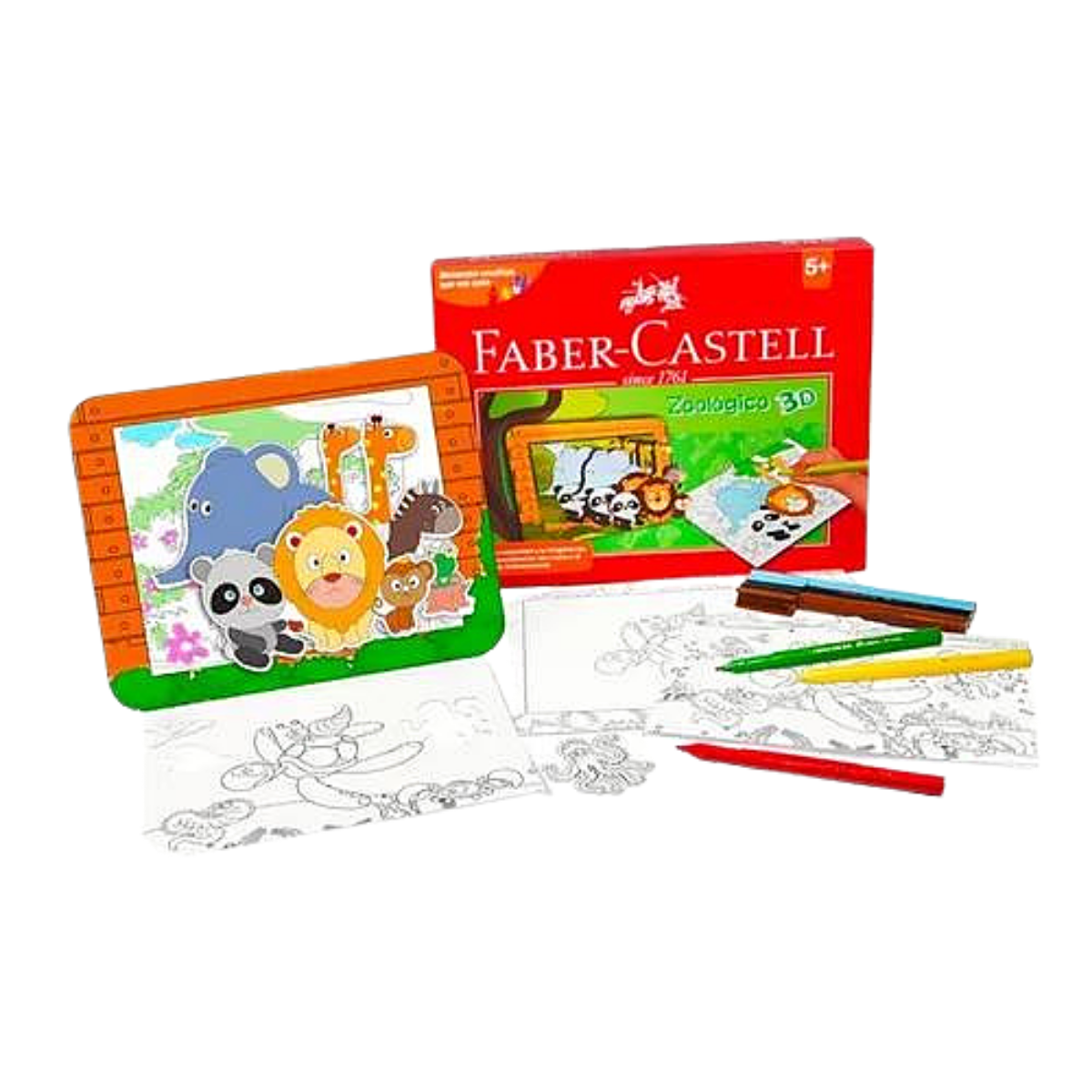 Marcadores Lavable Faber Castell Creativo Zoológico 3D 6 Pz - MarchanteMX