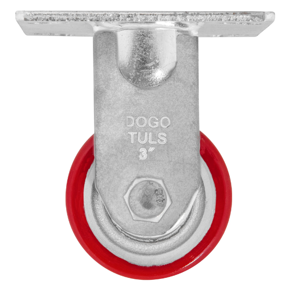 Rodaja Fierro PU Rojo Fija 3" Dogotuls