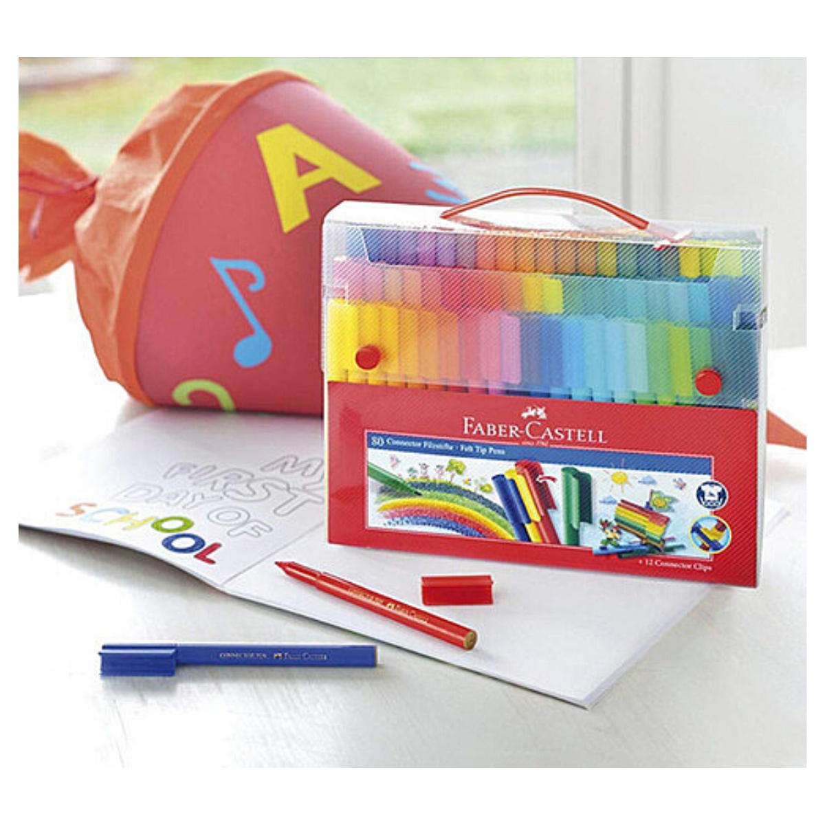 Plumones de Colores Lavables Faber Castell Estuche Rígido 80 Pz - MarchanteMX