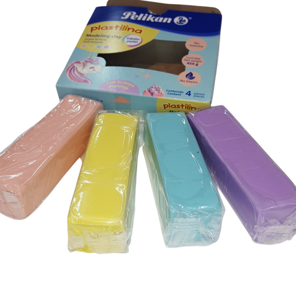 Barras Plastilina Brillantes Colores Pastel Pelikan 4 Piezas