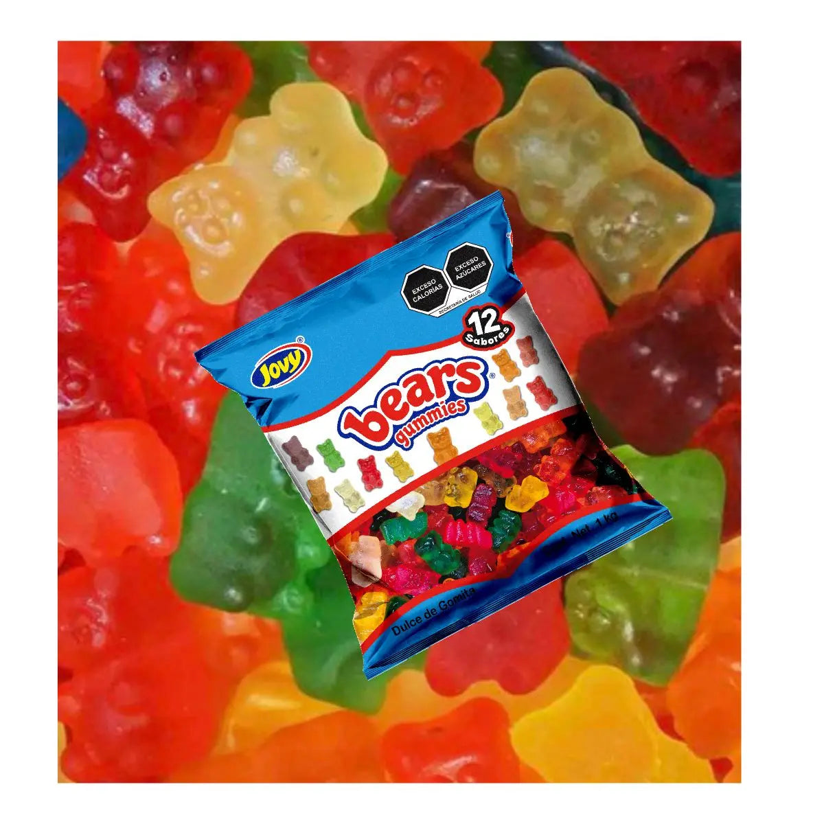 1 Kg Gomitas Ositos Jovy Sabores Frutales Bears Gummie Suave - Jovy - vista lateral