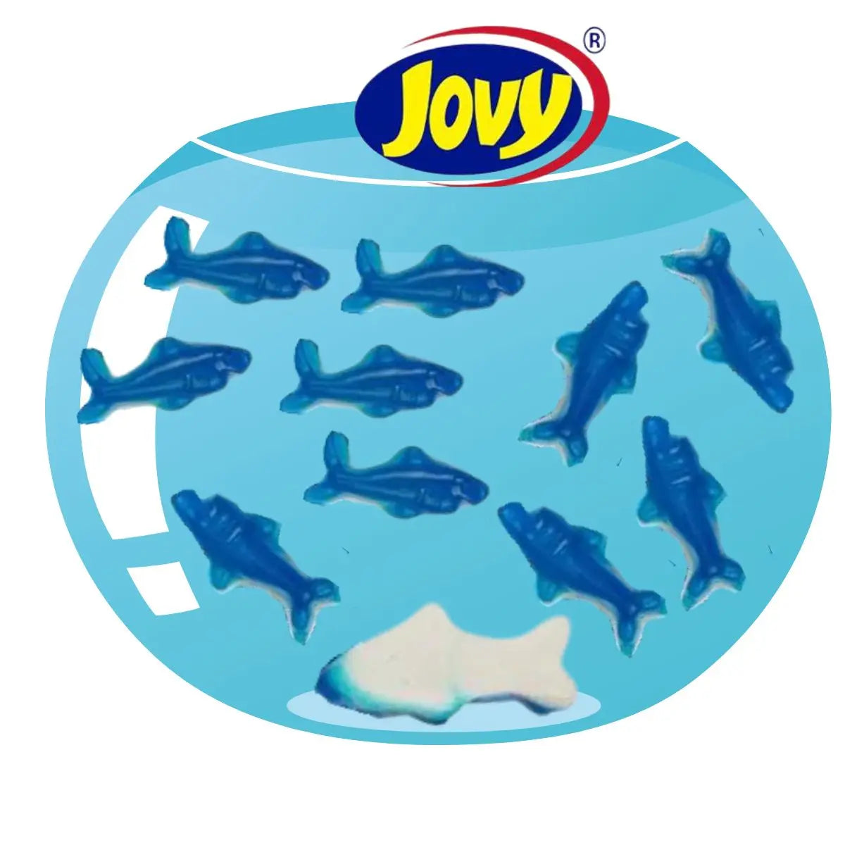 1 Kg Gomitas Tiburon Azul Jovy Sabor Mora Azul Textura Suave - Jovy