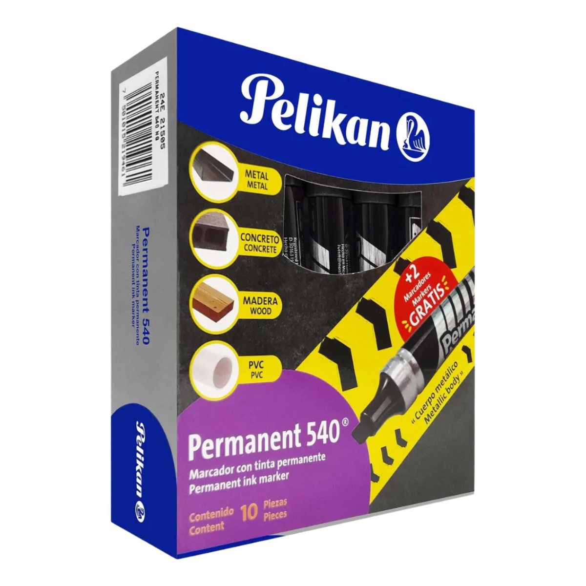 12 Marcadores Permanente Grueso Pelikan 540